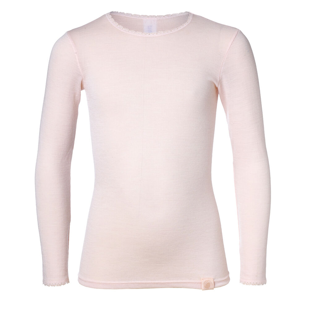 Ullgenser med blonder, soft pink Ullgenser med blonder, soft pink, hi-res